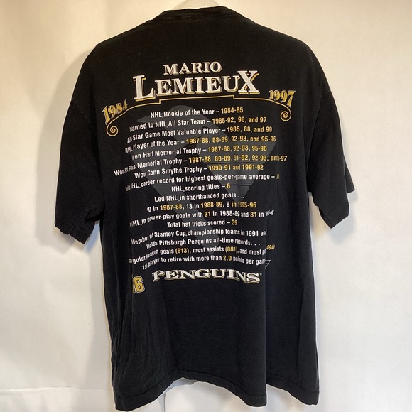 Pittsburgh Penguins Vintage 90’s Mario Lemieux single stitch t-shirt size 2XL - Picture 4 of 15